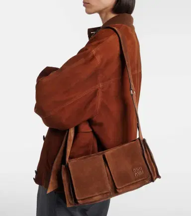 Miu Miu Utilitaire suede shoulder bag | Thumbnail 3 Miu Miu Utilitaire suede shoulder bag | Thumbnail 3