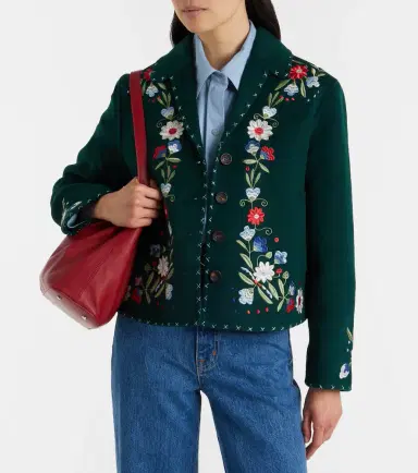 Rixo Jude embroidered floral wool-blend jacket | Thumbnail 2 Rixo Jude embroidered floral wool-blend jacket | Thumbnail 2