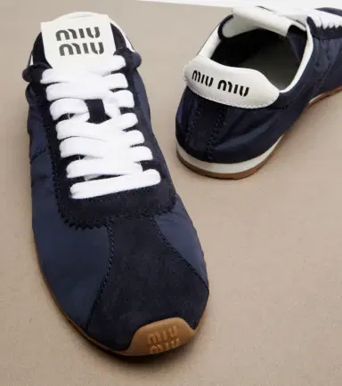 Miu Miu Plume suede-trimmed sneakers | Thumbnail 3 Miu Miu Plume suede-trimmed sneakers | Thumbnail 3