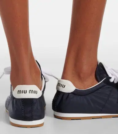 Miu Miu Plume suede-trimmed sneakers | Thumbnail 5 Miu Miu Plume suede-trimmed sneakers | Thumbnail 5