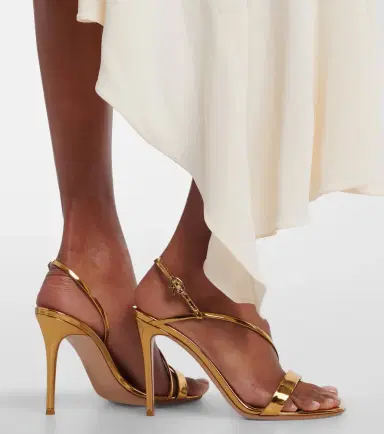 Gianvito Rossi Metallic leather slingback sandals | Thumbnail 6 Gianvito Rossi Metallic leather slingback sandals | Thumbnail 6