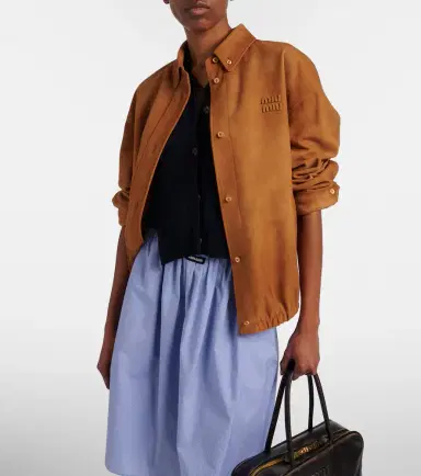 Miu Miu Suede blouson jacket | Thumbnail 6 Miu Miu Suede blouson jacket | Thumbnail 6