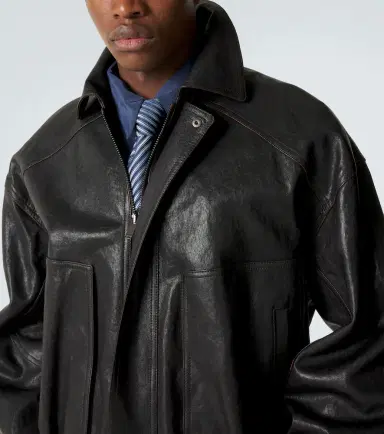 Saint Laurent Leather blouson jacket | Thumbnail 3 Saint Laurent Leather blouson jacket | Thumbnail 3