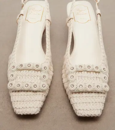 Roger Vivier Belle Vivier crochet and leather slingback pumps | Thumbnail 4 Roger Vivier Belle Vivier crochet and leather slingback pumps | Thumbnail 4