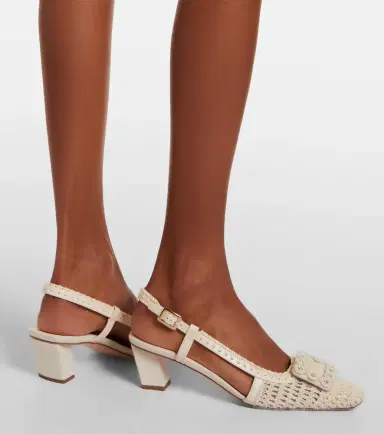 Roger Vivier Belle Vivier crochet and leather slingback pumps | Thumbnail 5 Roger Vivier Belle Vivier crochet and leather slingback pumps | Thumbnail 5