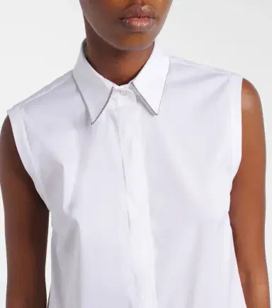 Brunello Cucinelli Monili cotton-blend top | Thumbnail 3 Brunello Cucinelli Monili cotton-blend top | Thumbnail 3