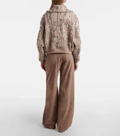 Brunello Cucinelli Suede wide-leg pants | Thumbnail 4 Brunello Cucinelli Suede wide-leg pants | Thumbnail 4