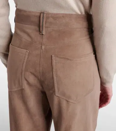 Brunello Cucinelli Suede wide-leg pants | Thumbnail 6 Brunello Cucinelli Suede wide-leg pants | Thumbnail 6