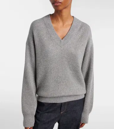 Brunello Cucinelli Ribbed-knit cashmere-blend sweater | Thumbnail 2 Brunello Cucinelli Ribbed-knit cashmere-blend sweater | Thumbnail 2