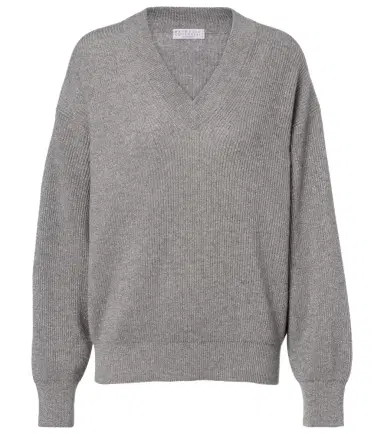 Brunello Cucinelli Ribbed-knit cashmere-blend sweater | Thumbnail 1 Brunello Cucinelli Ribbed-knit cashmere-blend sweater | Thumbnail 1