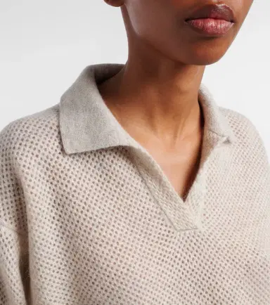 Brunello Cucinelli Open-knit polo sweater | Thumbnail 3 Brunello Cucinelli Open-knit polo sweater | Thumbnail 3
