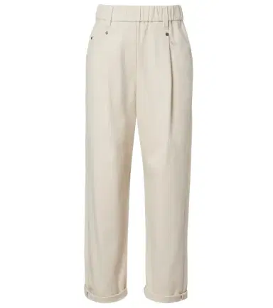 Brunello Cucinelli Monili cotton-blend straight pants | Thumbnail 1 Brunello Cucinelli Monili cotton-blend straight pants | Thumbnail 1