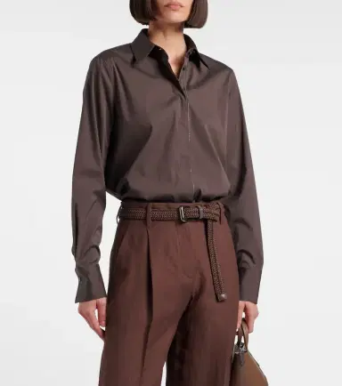 Brunello Cucinelli Monili cotton-blend poplin blouse | Thumbnail 5 Brunello Cucinelli Monili cotton-blend poplin blouse | Thumbnail 5