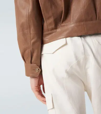 Brunello Cucinelli Leather blouson jacket | Thumbnail 3 Brunello Cucinelli Leather blouson jacket | Thumbnail 3