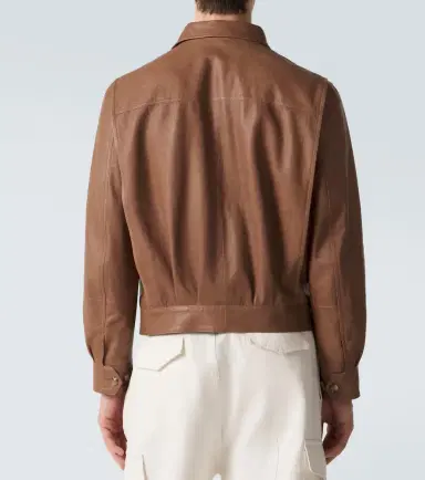 Brunello Cucinelli Leather blouson jacket | Thumbnail 6 Brunello Cucinelli Leather blouson jacket | Thumbnail 6