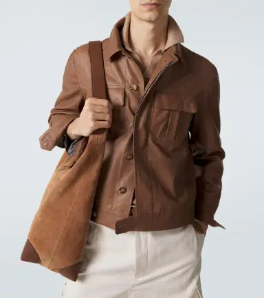 Brunello Cucinelli Leather blouson jacket | Thumbnail 7 Brunello Cucinelli Leather blouson jacket | Thumbnail 7