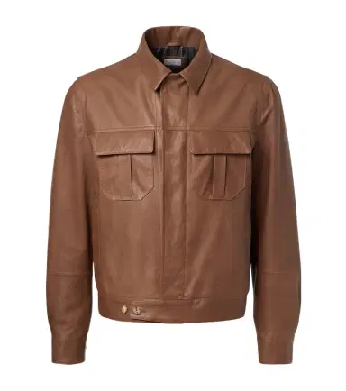 Brunello Cucinelli Leather blouson jacket | Thumbnail 1 Brunello Cucinelli Leather blouson jacket | Thumbnail 1