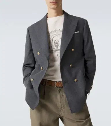 Brunello Cucinelli Wool, cotton, and silk blazer | Thumbnail 8 Brunello Cucinelli Wool, cotton, and silk blazer | Thumbnail 8