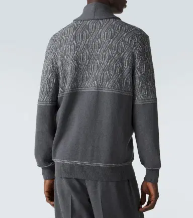 Brunello Cucinelli Jacquard cotton cardigan | Thumbnail 3 Brunello Cucinelli Jacquard cotton cardigan | Thumbnail 3