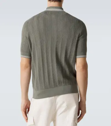 Brunello Cucinelli Ribbed-knit cotton polo shirt | Thumbnail 3 Brunello Cucinelli Ribbed-knit cotton polo shirt | Thumbnail 3