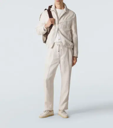Brunello Cucinelli Striped linen blouson jacket | Thumbnail 6 Brunello Cucinelli Striped linen blouson jacket | Thumbnail 6
