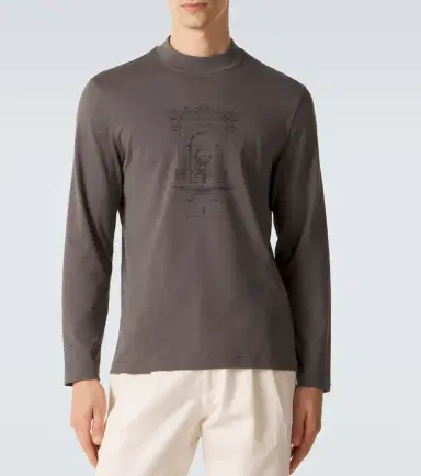 Brunello Cucinelli Printed cotton jersey T-shirt | Thumbnail 3 Brunello Cucinelli Printed cotton jersey T-shirt | Thumbnail 3