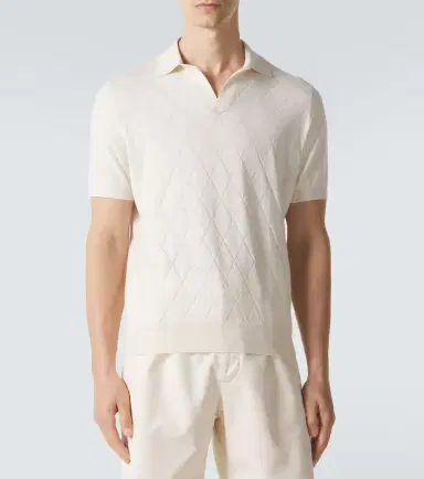 Brunello Cucinelli Argyle cotton polo shirt | Thumbnail 2 Brunello Cucinelli Argyle cotton polo shirt | Thumbnail 2