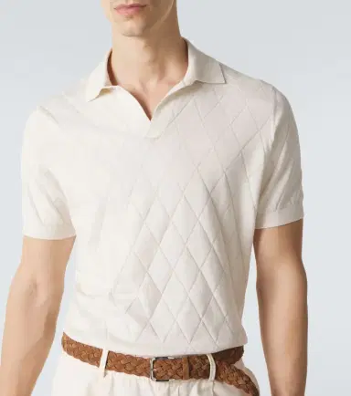 Brunello Cucinelli Argyle cotton polo shirt | Thumbnail 3 Brunello Cucinelli Argyle cotton polo shirt | Thumbnail 3