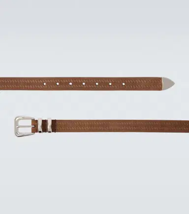 Brunello Cucinelli Debossed leather belt | Thumbnail 3 Brunello Cucinelli Debossed leather belt | Thumbnail 3