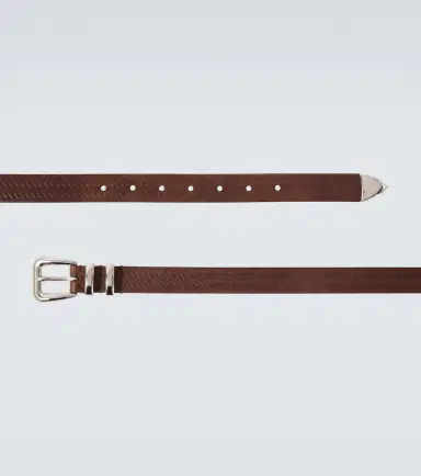 Brunello Cucinelli Debossed leather belt | Thumbnail 2 Brunello Cucinelli Debossed leather belt | Thumbnail 2