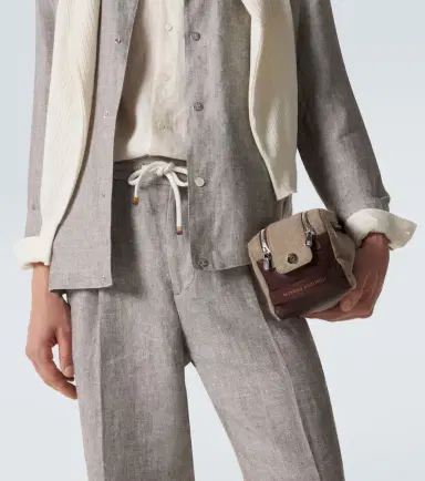 Brunello Cucinelli Leather-trimmed toiletry bag | Thumbnail 2 Brunello Cucinelli Leather-trimmed toiletry bag | Thumbnail 2