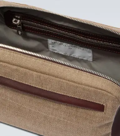 Brunello Cucinelli Leather-trimmed toiletry bag | Thumbnail 5 Brunello Cucinelli Leather-trimmed toiletry bag | Thumbnail 5