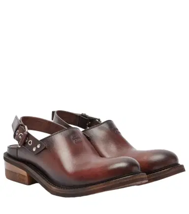Miu Miu Foule leather clogs | Thumbnail 1 Miu Miu Foule leather clogs | Thumbnail 1