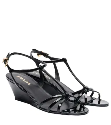 Prada Patent leather wedge sandals | Thumbnail 1 Prada Patent leather wedge sandals | Thumbnail 1