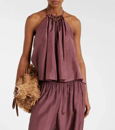Zimmermann Aster beaded halterneck silk top | Thumbnail 4 Zimmermann Aster beaded halterneck silk top | Thumbnail 4