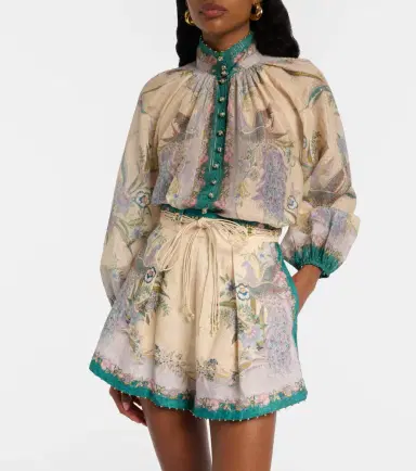Zimmermann Indra printed cotton and silk-blend blouse | Thumbnail 2 Zimmermann Indra printed cotton and silk-blend blouse | Thumbnail 2