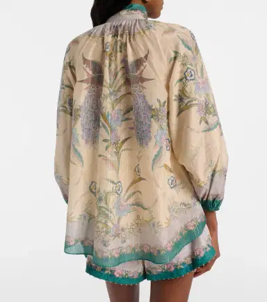 Zimmermann Indra printed cotton and silk-blend blouse | Thumbnail 3 Zimmermann Indra printed cotton and silk-blend blouse | Thumbnail 3