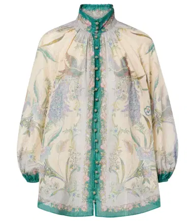 Zimmermann Indra printed cotton and silk-blend blouse | Thumbnail 1 Zimmermann Indra printed cotton and silk-blend blouse | Thumbnail 1