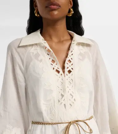 Zimmermann Indra embroidered ramie midi dress | Thumbnail 4 Zimmermann Indra embroidered ramie midi dress | Thumbnail 4