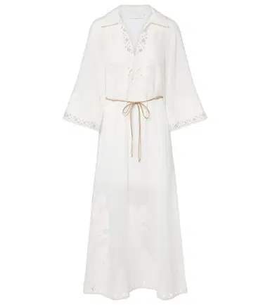 Zimmermann Indra embroidered ramie midi dress | Thumbnail 1 Zimmermann Indra embroidered ramie midi dress | Thumbnail 1