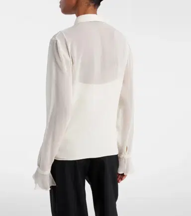 Gucci Lace-trimmed silk georgette shirt | Thumbnail 5 Gucci Lace-trimmed silk georgette shirt | Thumbnail 5
