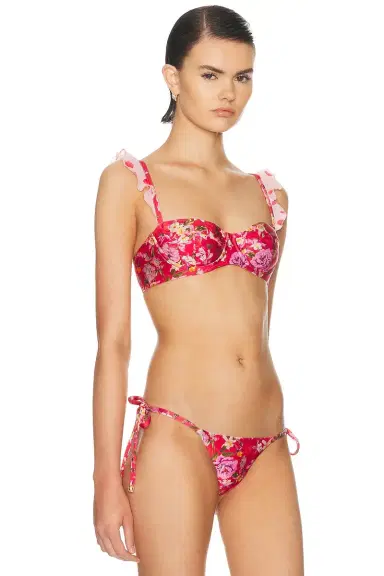 PatBO Peony Print Ruffle Bikini Top | Thumbnail 2 PatBO Peony Print Ruffle Bikini Top | Thumbnail 2
