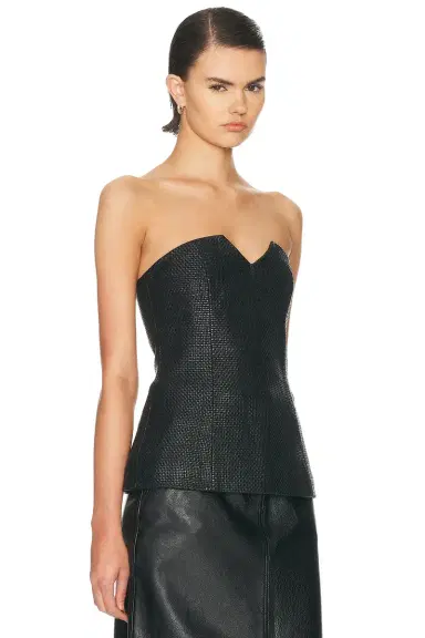 St. Agni Woven Leather Strapless Bodice Top | Thumbnail 2 St. Agni Woven Leather Strapless Bodice Top | Thumbnail 2