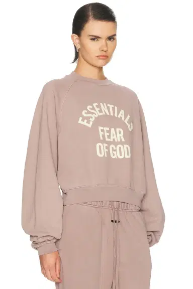 Fear of God Essentials Campus 90's Cropped Raglan Fleece Crewneck Sweatshirt | Thumbnail 2 Fear of God Essentials Campus 90's Cropped Raglan Fleece Crewneck Sweatshirt | Thumbnail 2