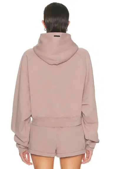 Fear of God Essentials Campus 90's Cropped Raglan Fleece Hoodie | Thumbnail 3 Fear of God Essentials Campus 90's Cropped Raglan Fleece Hoodie | Thumbnail 3