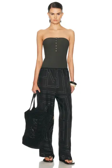 Toteme Ribbed Strapless One Piece Swimsuit | Thumbnail 4 Toteme Ribbed Strapless One Piece Swimsuit | Thumbnail 4