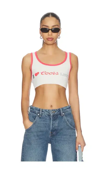 The Laundry Room I Heart Coors Light Super Crop Rib Tank Top | Thumbnail 1 The Laundry Room I Heart Coors Light Super Crop Rib Tank Top | Thumbnail 1