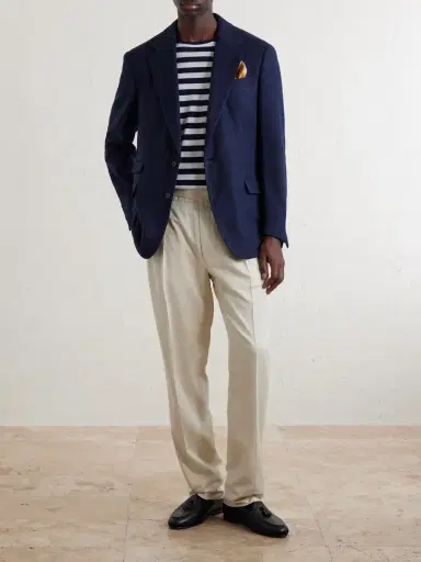 Ralph Lauren Purple Label Herringbone Cotton, Silk and Linen-Blend Blazer - Men | Thumbnail 2 Ralph Lauren Purple Label Herringbone Cotton, Silk and Linen-Blend Blazer - Men | Thumbnail 2