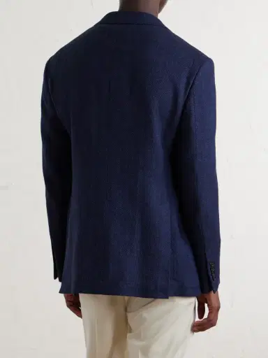 Ralph Lauren Purple Label Herringbone Cotton, Silk and Linen-Blend Blazer - Men | Thumbnail 4 Ralph Lauren Purple Label Herringbone Cotton, Silk and Linen-Blend Blazer - Men | Thumbnail 4