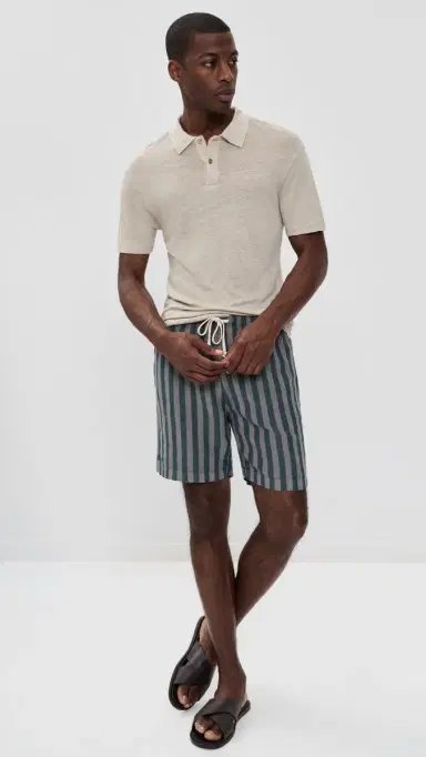 Alex Crane Linen Knit Polo Bone | Thumbnail 5 Alex Crane Linen Knit Polo Bone | Thumbnail 5